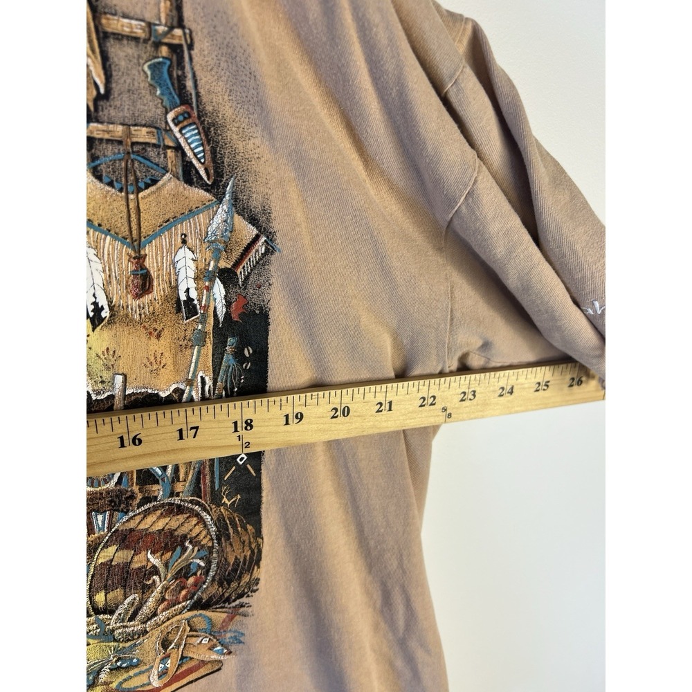 Vtg Women 90's Oklahoma USA Native American Shirt Oversized L Fringe Western - Picture 6 of 10